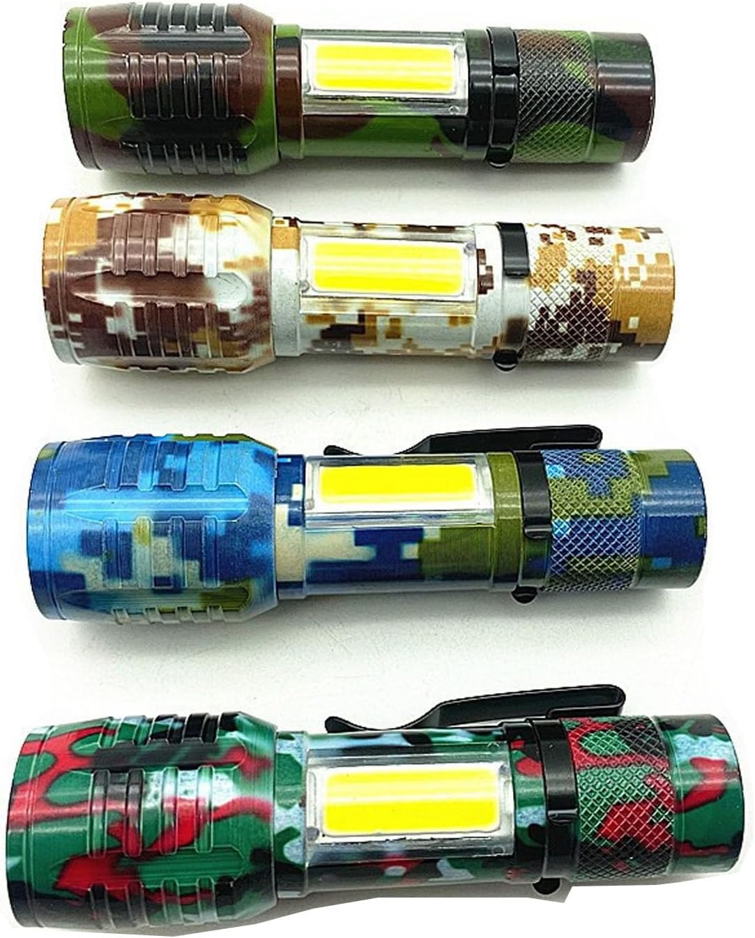 Labbe Side Light Aluminum Alloy Flashlight USB Built-in Battery Charging Camouflage Flashlight (Camo red-Green) Brand: Labbe