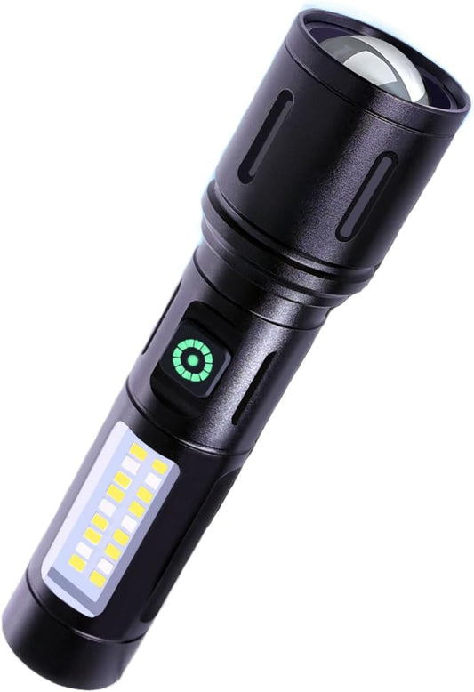 Rechargeable White Laser Super Battery Aluminum LED Flashlight, Body 100,000 Lumens, Tactical,Long Battery 5 Modes, Zoomable, Light Weight for Camping/Home/Outdoor (Car603)