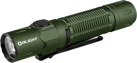 OLIGHT Warrior 3S 2300 Lumens Rechargeable Tactical Flashlight, Compact Dual-Switches LED Bright Light with Proximity Sensor, Powered by Customized Battery for Emergency, EDC and Searching (OD Green)